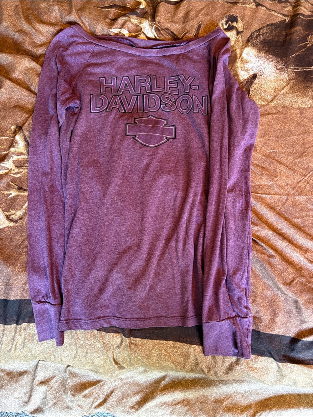 Harley-Davidson Plum Long Sleeve Tee with Logo